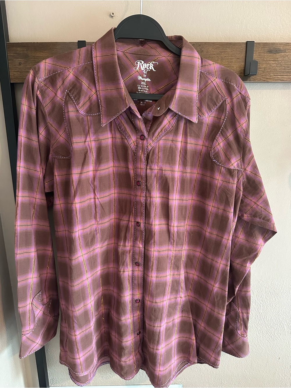 Rock & Republic Women's Maroon Plaid Button-Down Shirt